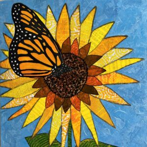 sunflower with monarch butterfly