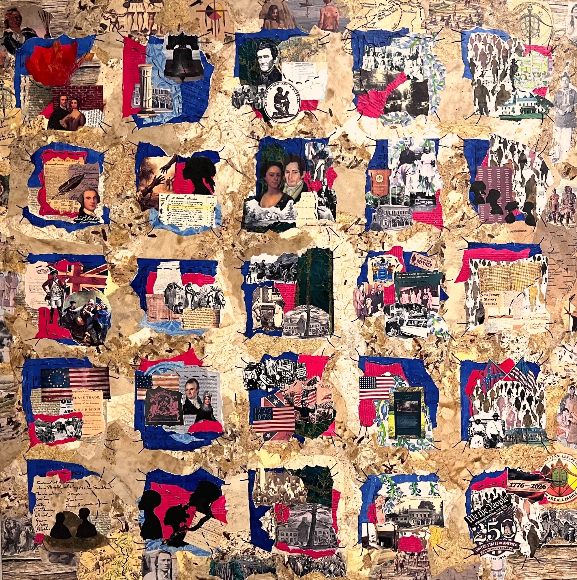 25 squares representing the history of Morven Museum in Preinceton, NJ